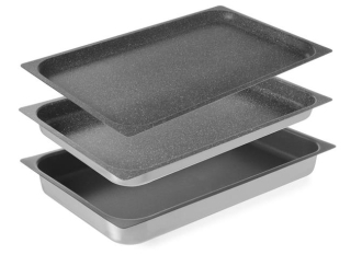 Nepřilnavá hliníková gastronádoba HENDI GN 1/1 na pečení, hloubka 65 mm