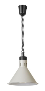 Výškově nastavitelná ohřívací lampa kónická, HENDI, Bílá, 230V/250W, ⌀275x(H)250mm