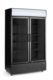 Barová chladnička s podsvíceným panelem, dvoudveřová, Arktic, 512L, Černá, 220-240V/510W, 1120x585x(H)1900mm