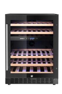 Chladnička na víno, 2 zóny, 46 lahví, Arktic, Černá, 570x595x(H)820mm