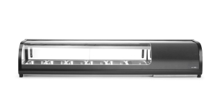 Stojan na Sushi, Arktic, Dodávané nádoby: 6x GN 1/3 (H) 40 mm., GN 1/3, Černá, 220-240V/190W, 1529x426x(H)296mm