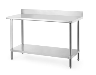 Pracovní stůl se zadním panelem, HENDI, Budget Line, 1400x600x(H)950mm