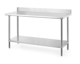 Pracovní stůl se zadním panelem, HENDI, Budget Line, 1600x600x(H)950mm