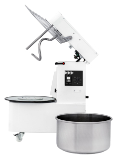 Spirálový mixér s vyvýšenou mísou a odnímatelnou mísou, 22 l, Prismafood, 56 kg/h, 22L, 400V/750W, 390x670x(H)735mm