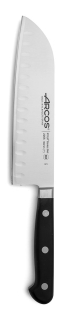 Nůž Santoku s ostřím Granton, řada ÓPERA, Arcos, Černá, (L)303mm