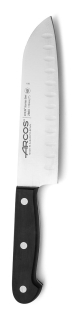 Nůž Santoku s ostřím Granton, řada UNIVERSAL, Arcos, Černá, (L)290mm