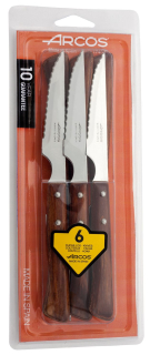 Steakový nůž - sada 6 ks, série FOREST, Arcos, FOREST, Dřevo, 6 ks, (L)220mm