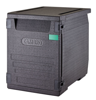 Termoizolační box Cam GoBox s předním plněním pro nádoby 600x400 mm, s 9 vestavěnými drážkami, Cambro, 126 l, s 9 drážkami, 126L, Černá, 770x540x(H)687mm