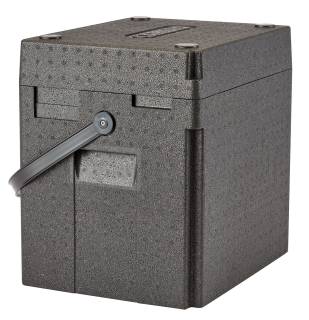 Termoizolační box na nápoje Cam GoBox, s horním plněním, s popruhem přes rameno, 35 l, Cambro, objem (počet lahví): 12 vysokých lahví vína o objemu 0,75 l nebo 12 plastových lahví minerální vody., 35L, Černá, 420x335x(H)420mm