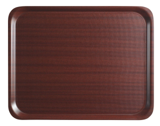 Protiskluzový servírovací tác Cambro Mykonos, mahagon, 430 × 610 mm