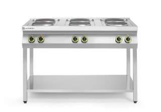 Elektrický vařič Kitchen Line – 6 plotýnek s otevřenou podstavou, HENDI, Kitchen Line, 400V/15600W, 1200x700x(H)900mm
