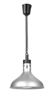 Výškově nastavitelná ohřívací lampa, zvonovitý tvar, HENDI, Stříbrná, 230V/250W, ⌀295x(H)207mm