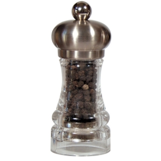 MARLUX | POLKA mlýnek na pepř, nerez mat a transparent, 11 cm