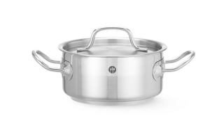 HENDI | Nízký hrnec s poklicí, Profi Line, objem 1,5L, ⌀160x(H)75mm