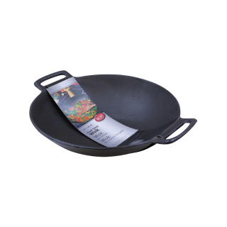 TableCraft | Litinová pánev WOK, ploché dno, pr. 35,5 cm