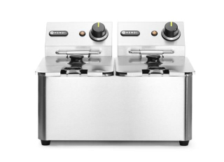 HENDI | Fritéza, objem 2x4 litry, Kitchen Line,, 230V/6000W, 470x380x(H)315mm