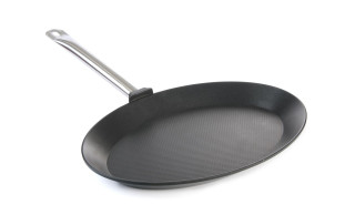 HENDI Titanium Professional – nepřilnavá oválná pánev na ryby, 40 × 27,5 cm