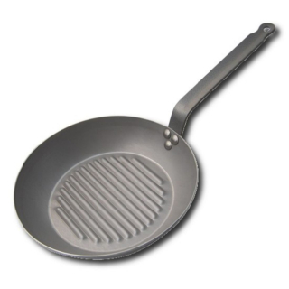 De Buyer | Ocelová pánev, Carbone plus, BBQ, grilovací, průměr 30 cm