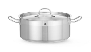 HENDI | Nízký hrnec s poklicí, Profi Line, objem 7,5L, ⌀280x(H)120mm