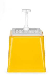 Zásobník na omáčky s pumpičkou, HENDI, 2,5L, Žlutá, 230x210x(H)327mm