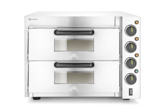 Dvoukomorová pec na pizzu 3000 W, HENDI, Stříbrná, 230V/3000W, 580x560x(H)435mm
