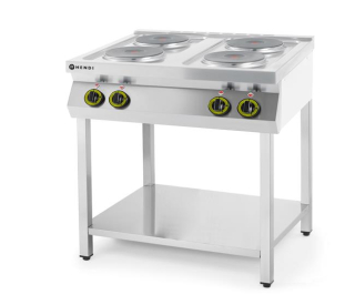 Elektrický vařič Kitchen Line – 4 plotýnky s otevřenou podstavou, HENDI, Kitchen Line, 400V/10400W, 800x700x(H)900mm