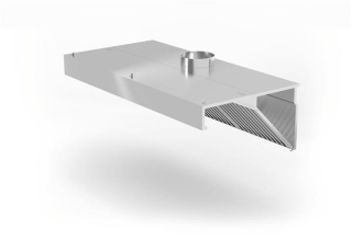 Nástěnný odsavač par , šikmý, HENDI, Profi Line, s LED osvětlením, 1200x700x(H)450mm