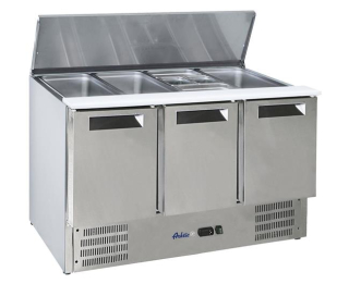 Třídveřový chlazený salátový stůl s odklápěcím víkem, Arktic, 368L, 230V/155W, 1365x700x(H)860mm