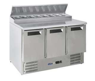 Třídveřový chladicí stůl s nástavcem, Arktic, 1365x695x(H)955mm