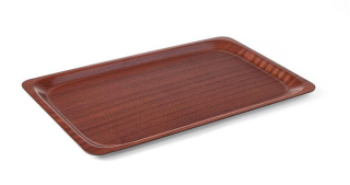 HENDI | Tác servírovací laminovaný, protiskluzový, obdélníkový, Mahagon, 430x610mm