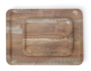 HENDI |  Tác servírovací s melaminovým laminátem se vzorem dřeva, velikost 240x340mm