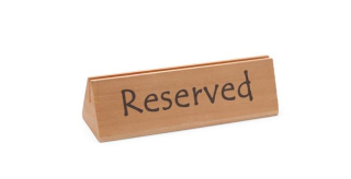 Cedule na stůl Reserved, HENDI, "reserved", 152x44x(H)44mm