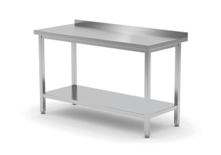 Nástěnný stolek s policí - šroubovací, hloubka 600 mm, HENDI, Kitchen Line, 1000x600x(H)850mm