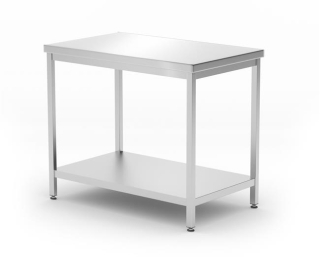 HENDI | Středový stůl s policí, šroubovaný, hloubka 600 mm, Kitchen Line, velikost 1000x600x(H)850mm