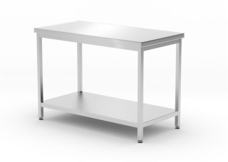 HENDI | Středový stůl s policí, šroubovaný, hloubka 600 mm, Kitchen Line, velikost 1200x600x(H)850mm
