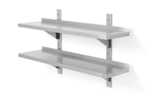 Závěsná nastavitelná police, dvojitá, se 2 konzolami, HENDI, 1000x300x(H)600mm