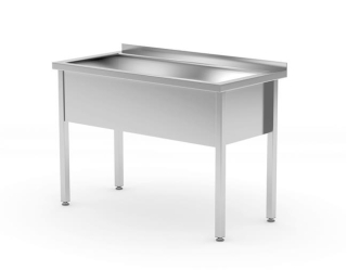 HENDI | Nástěnný nerez stůl s vanou, Profi Line, velikost 800x600x(H)850mm