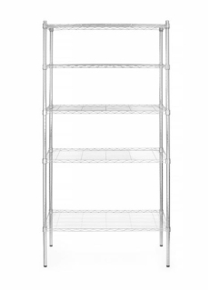 Úložný regál s 5 policemi, HENDI, Chrom, 910x455x(H)1830mm