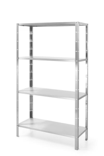 Skladový regál se 4 plnými policemi - šroubovatelný, HENDI, Kitchen Line, 1000x400x(H)1800mm