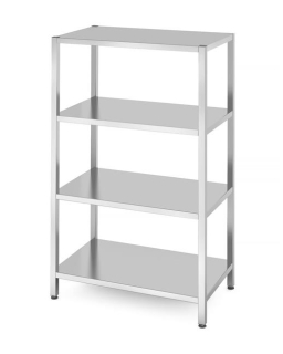 Skladový regál se 4 plnými policemi - šroubovatelný, HENDI, Kitchen Line, 1000x600x(H)1800mm