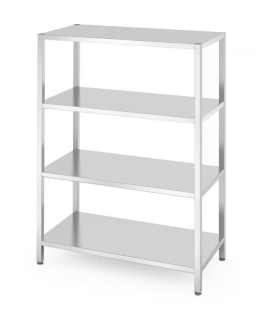 Skladový regál se 4 plnými policemi - šroubovatelný, HENDI, Kitchen Line, 1200x600x(H)1800mm