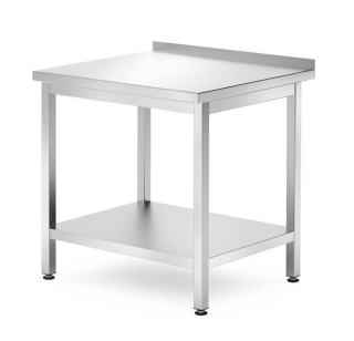HENDI | Nástěnný stůl s policí, šroubovaný, hloubka 700 mm, Kitchen Line, velikost 800x700x(H)850mm