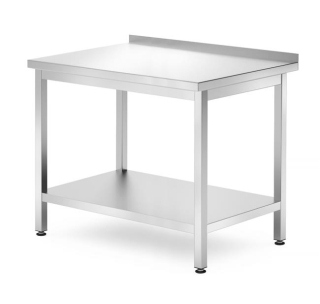 HENDI | Nástěnný stůl s policí, šroubovaný, hloubka 700 mm, Kitchen Line, velikost 1000x700x(H)850mm