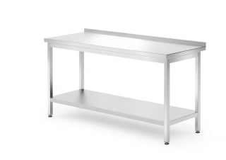 HENDI | Nástěnný stůl s policí, šroubovaný, hloubka 700 mm, Kitchen Line, velikost 1600x700x(H)850mm