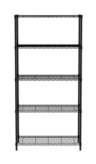 Úložný regál s 5 policemi, HENDI, Černá, 910x455x(H)1830mm