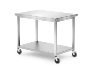 HENDI | Pojízdný nerez stolek , s policí, šroubovaný, Kitchen Line, velikost 1000x700x(H)850mm