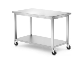HENDI | Pojízdný nerez stolek , s policí, šroubovaný, Kitchen Line, velikost 1200x600x(H)850mm