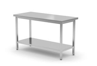 HENDI | Středový stůl s policí, šroubovaný, hloubka 600 mm, Kitchen Line, velikost 800x600x(H)850mm