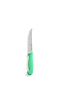 Univerzální nůž s vroubkovanou čepelí, HENDI, dlouhý model, Zelená, (L)230mm