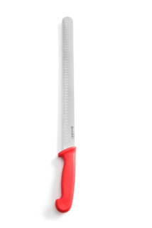 Nůž na šunku a kebab s vroubkovanou čepelí, HENDI, Červená, (L)490mm